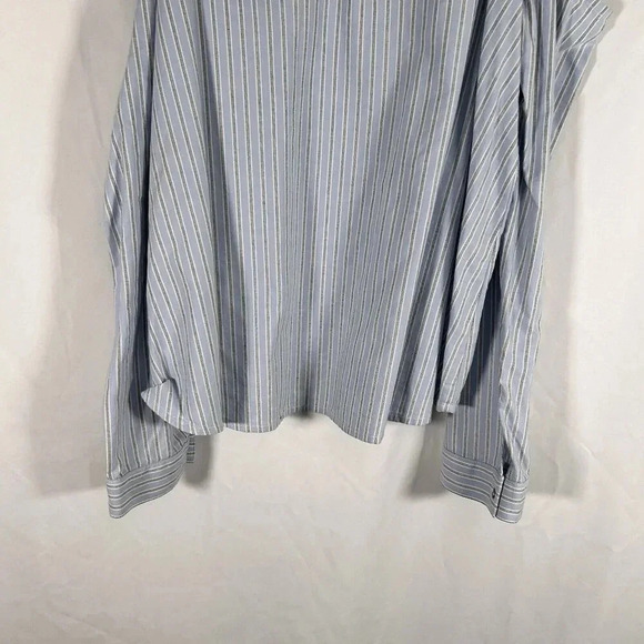 New Calvin Klein Jeans Blouse Women Medium Blue Striped Cold Shoulder Long Sleev - Picture 8 of 8